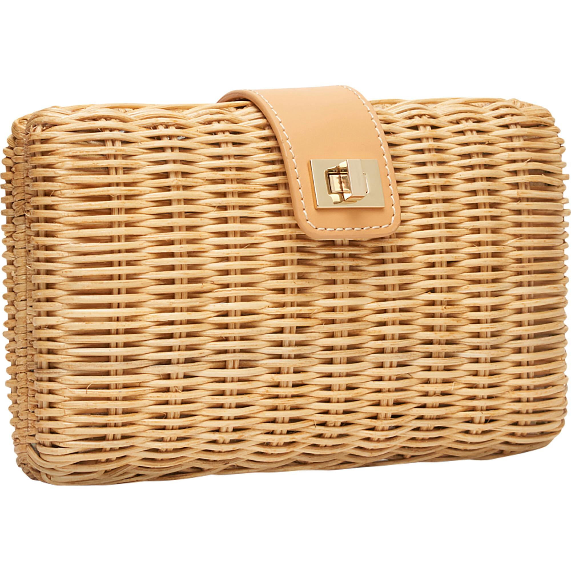 Women's Lou Wicker Clutch With Drop-In Chain Strap