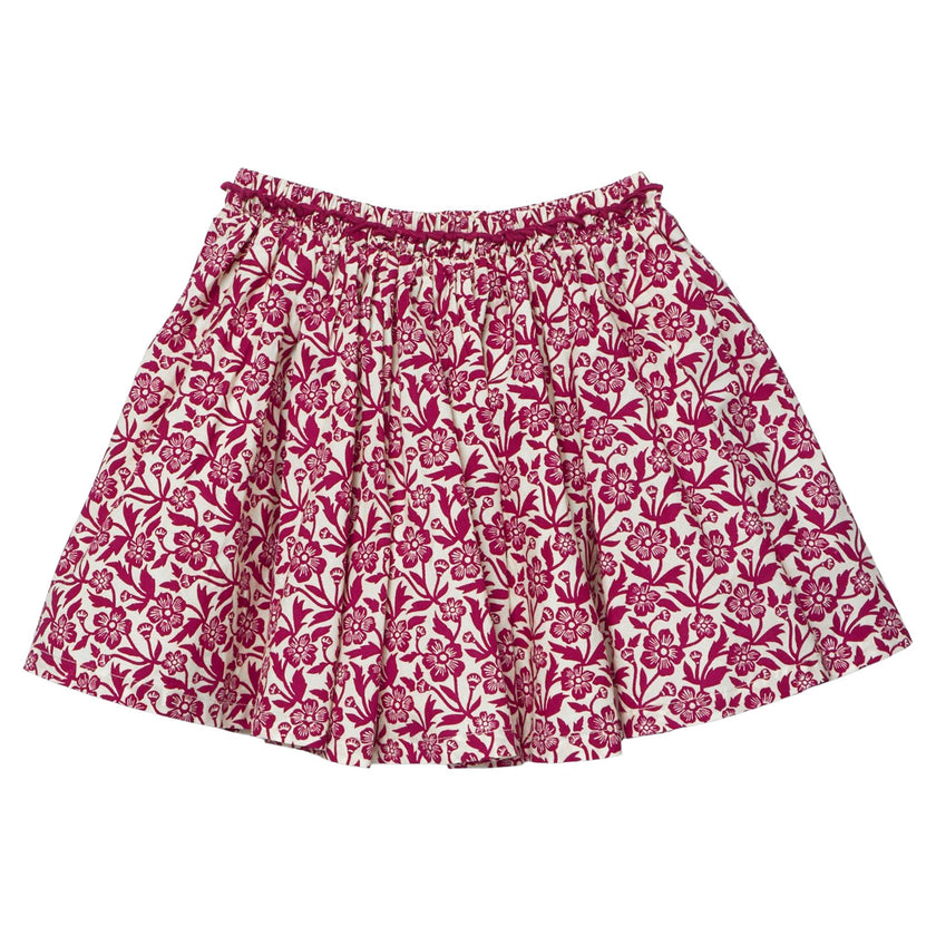 Girls Gianna Skirt - Burgundy Climbing Floral