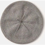 Chunky Ribbed Cotton Knit Elastic Fit Beret, Grey