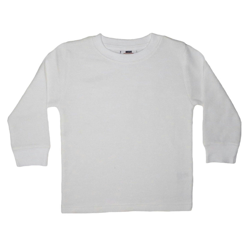 Long Sleeve Solid Thermal Shirt - White
