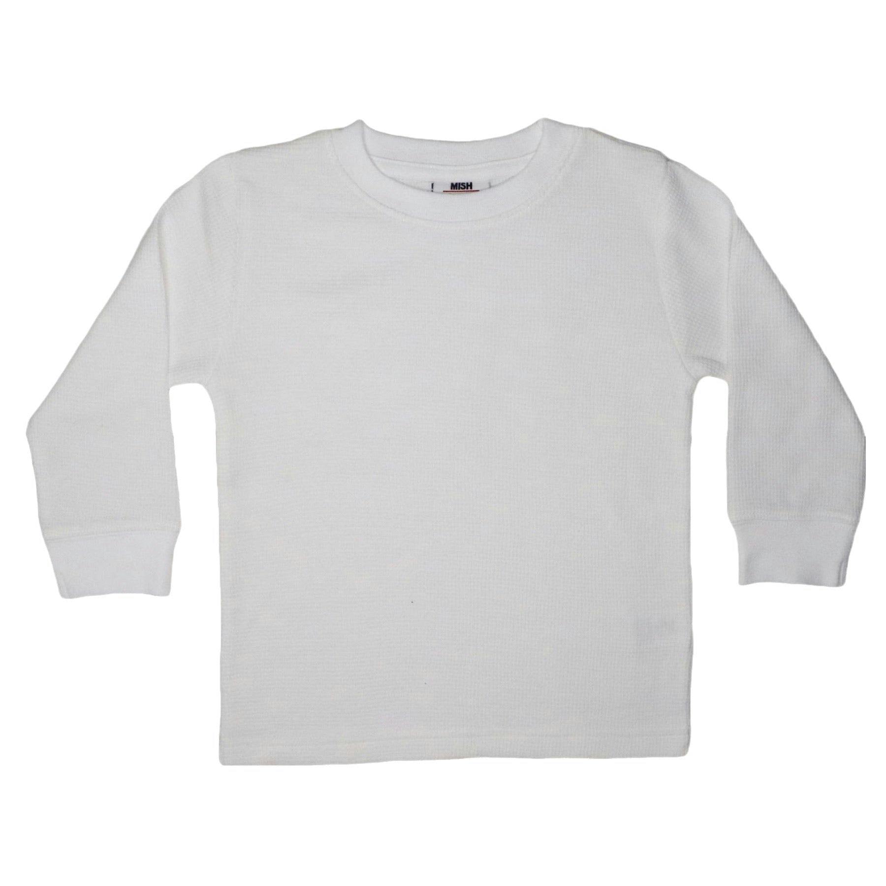 Long Sleeve Solid Thermal Shirt - White