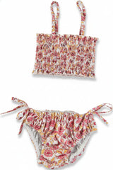 Bikini fille Any - Imprimé floral rouge