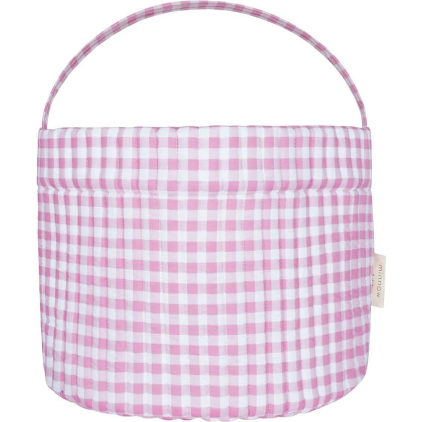 Blush Gingham Quilted Easter Bucket