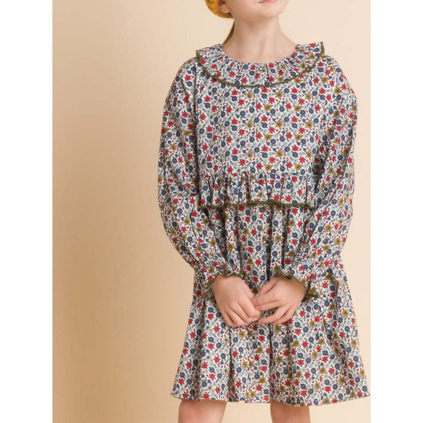 Ruffle Collar Long Sleeve Dress