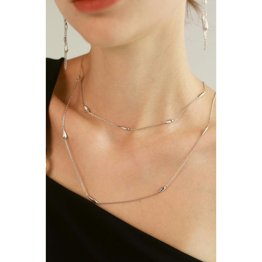 Teardrops Silver Necklace