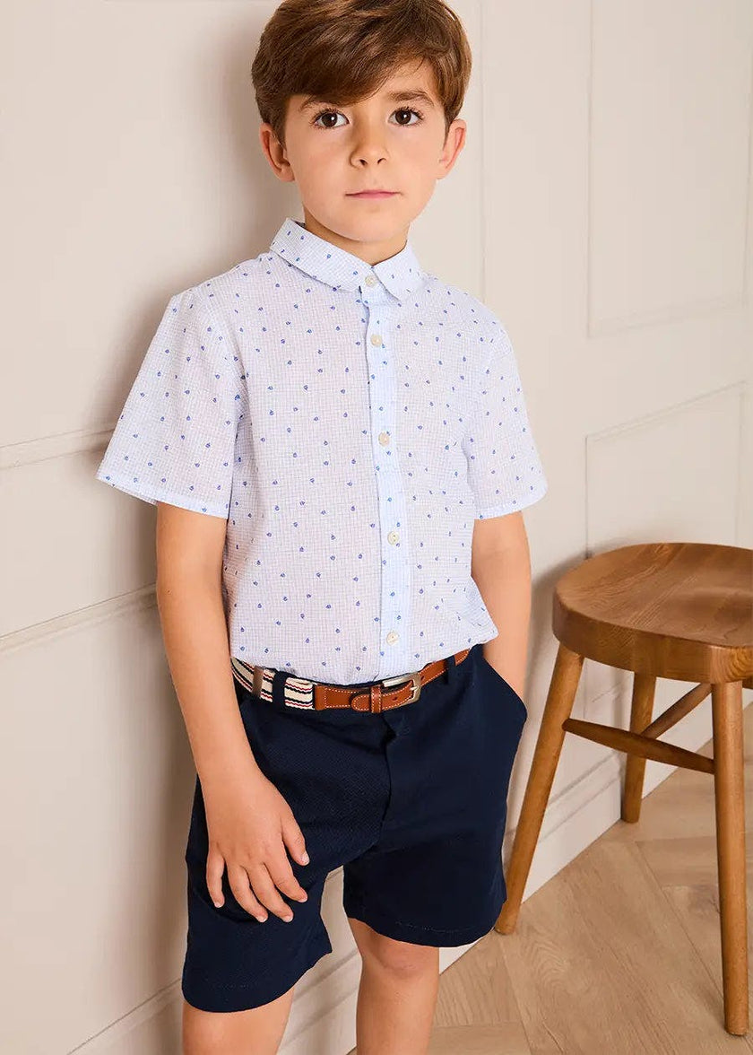 Noah Check Short Sleeve Shirt in Blue (2-10yrs)
