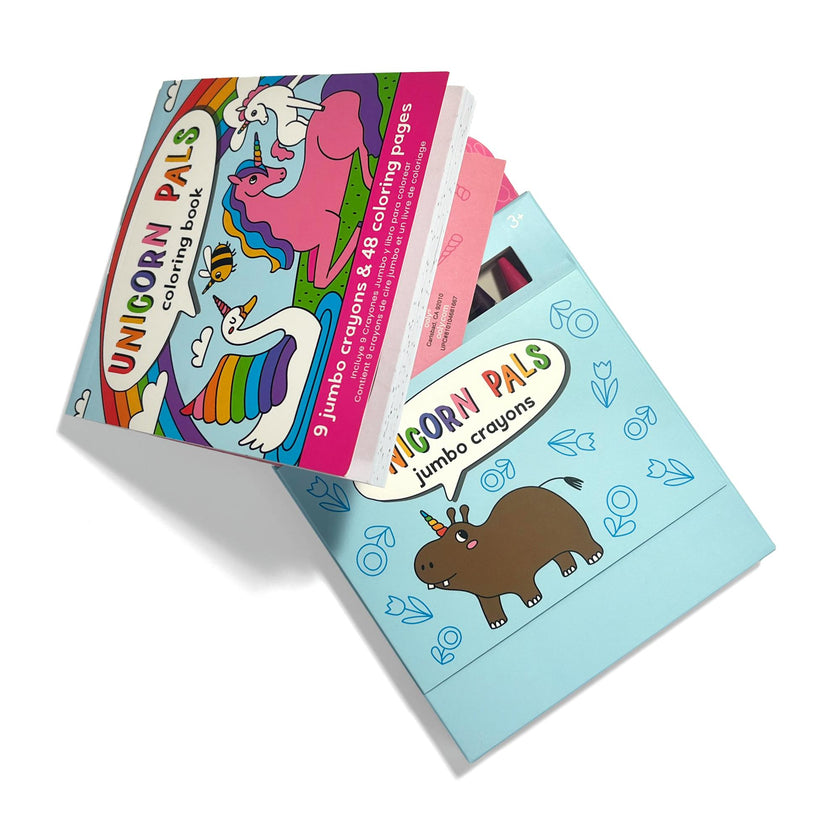 Carry Along! Coloring Book and Crayon Set - Unicorn Pals - Set of 9 Crayons