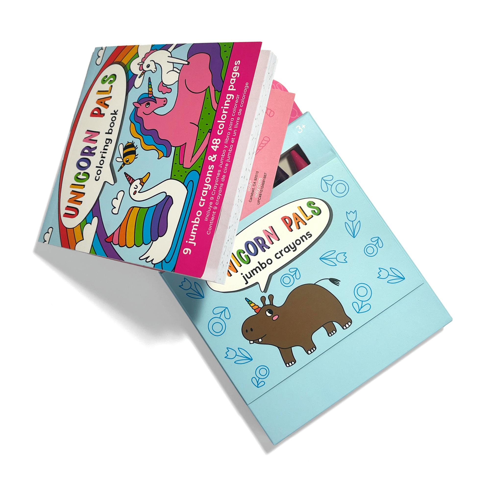 Carry Along! Coloring Book and Crayon Set - Unicorn Pals - Set of 9 Crayons