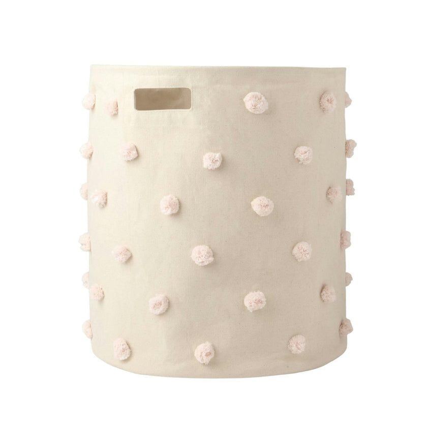 Pom Pom Hamper w/Ring - Blush