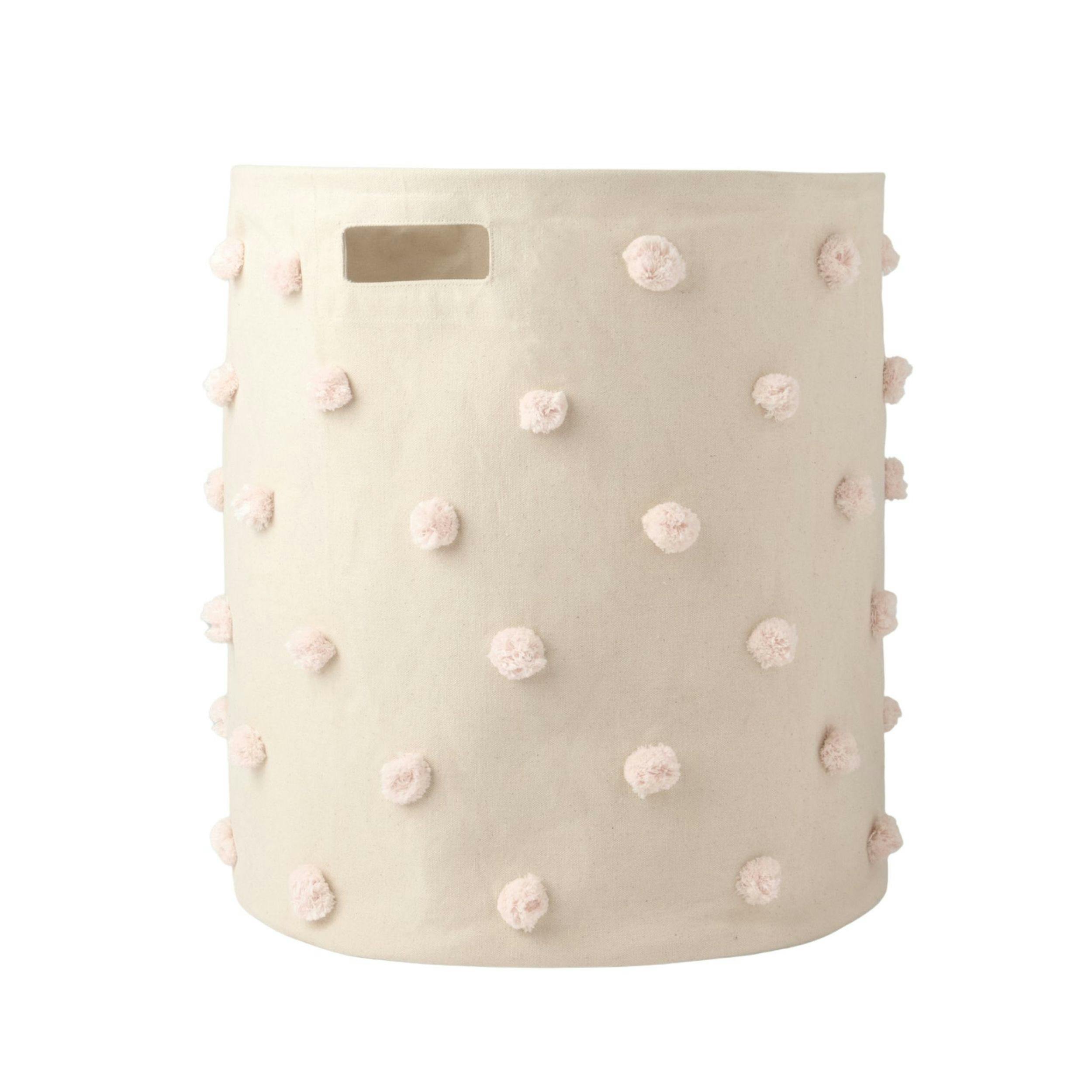Pom Pom Hamper w/Ring - Blush