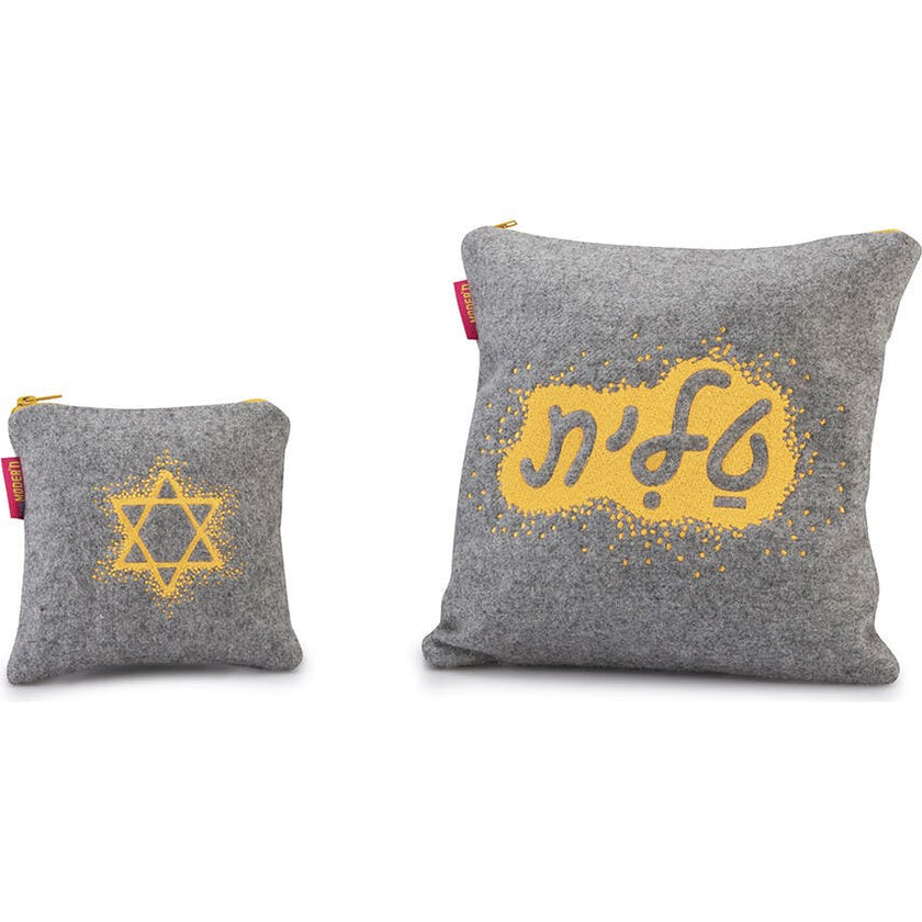 Tallit & Tefillin Grey Melton Bag Set