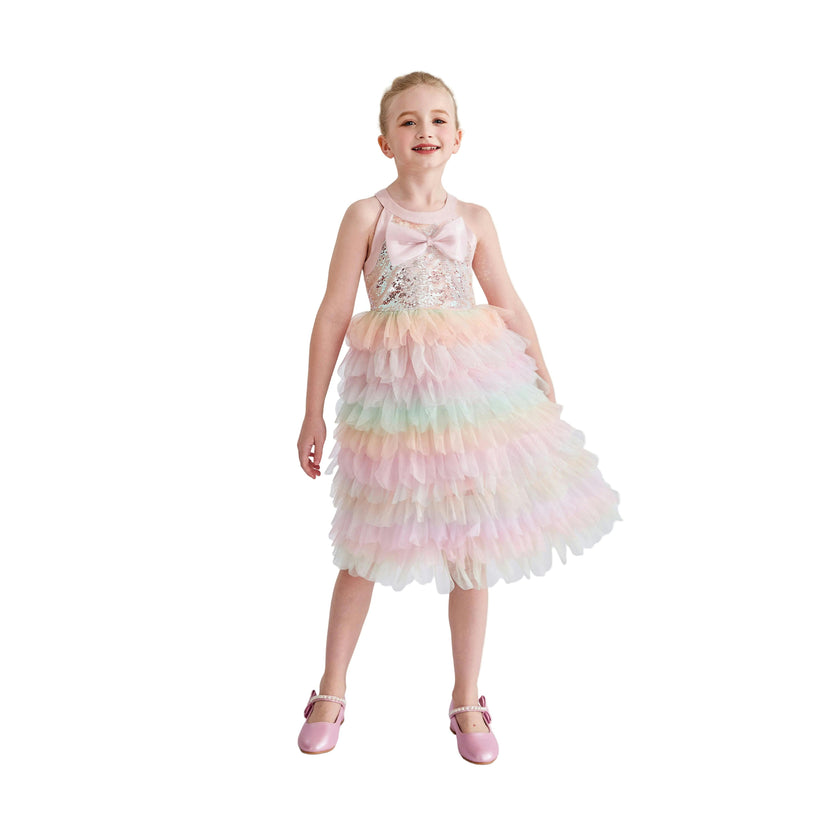 Light Pink Sylvette Sequin Tulle Dress
