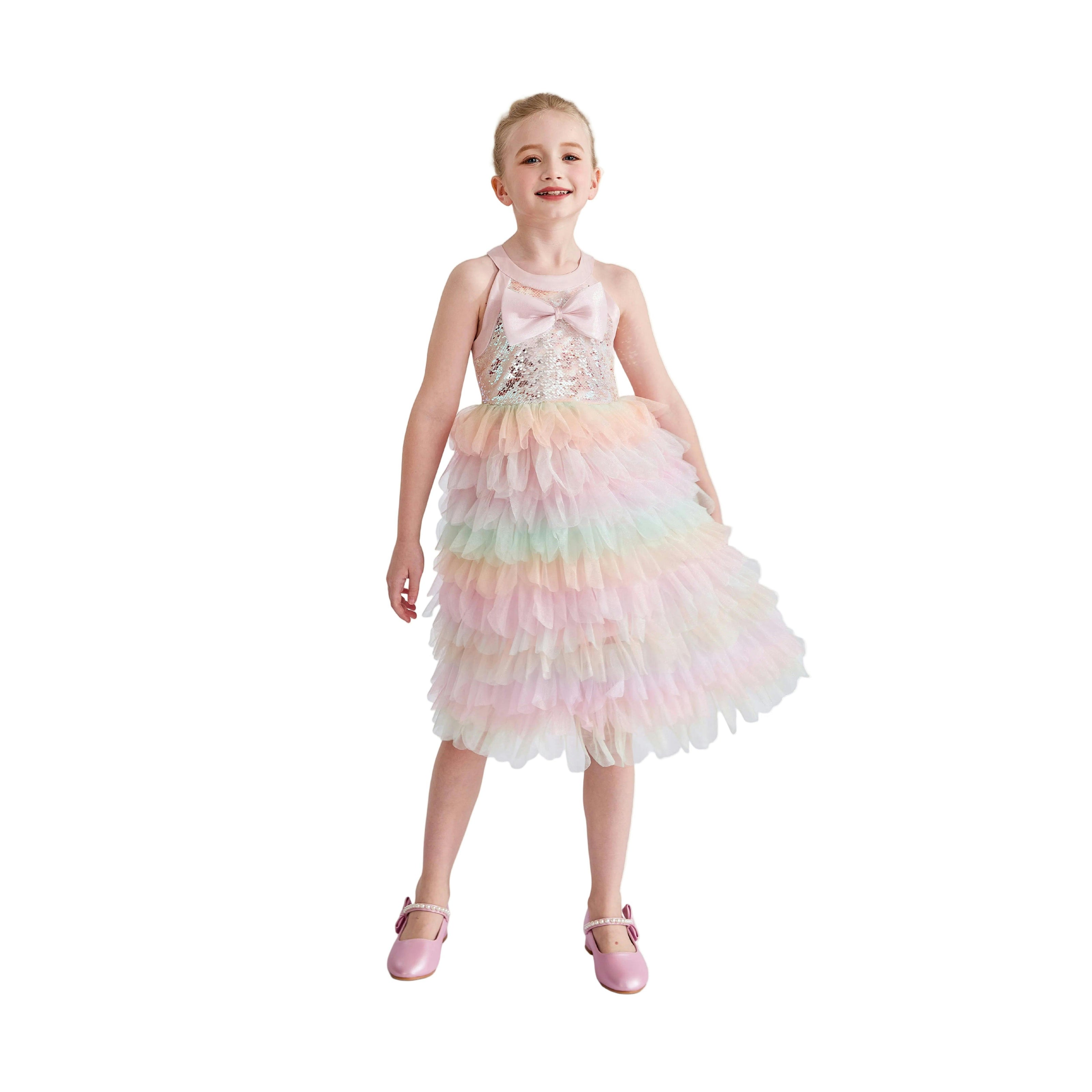 Light Pink Sylvette Sequin Tulle Dress