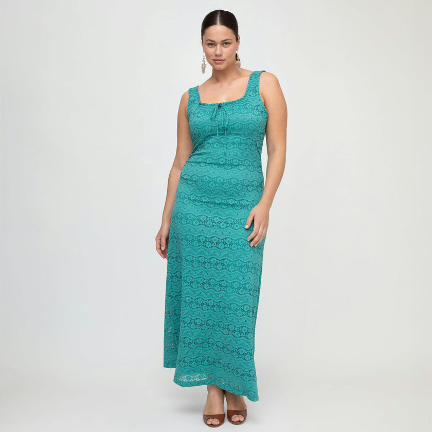 The Coraline Dress - Teal Stretch Lace