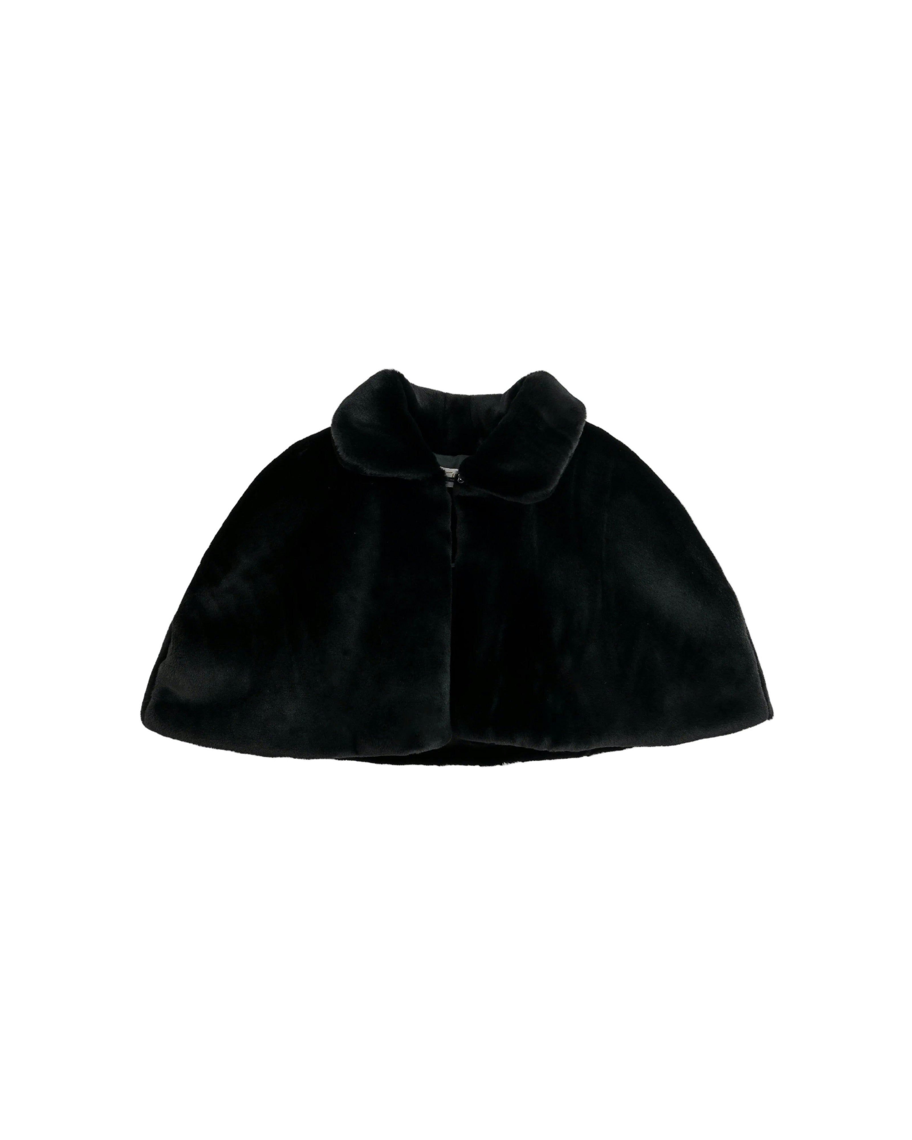 Black Faux Fur Cape