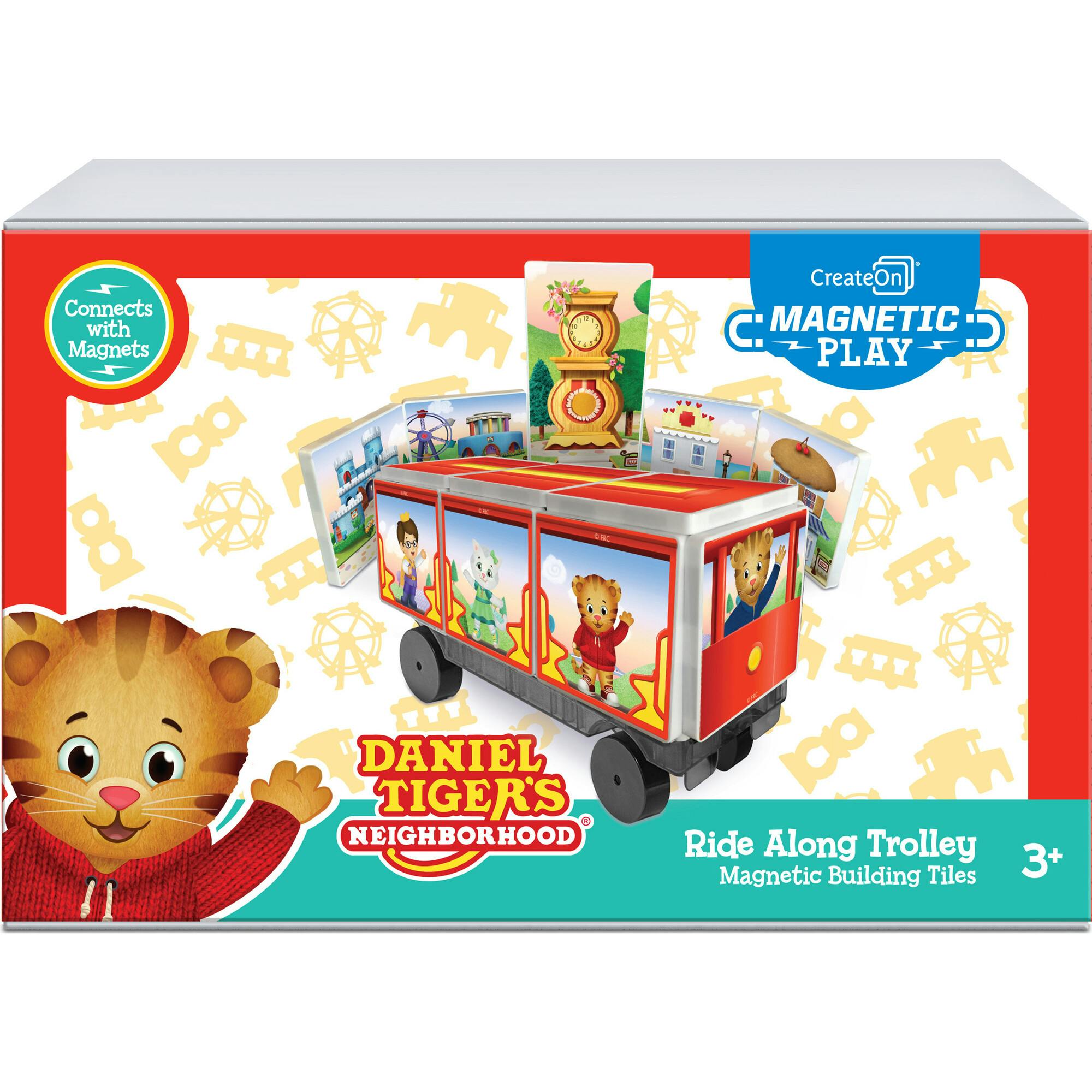 Daniel Tiger's Neighborhood Ride-Along Trolley Magnetic Tiles Set