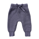 Girls Knit Pants in Plum