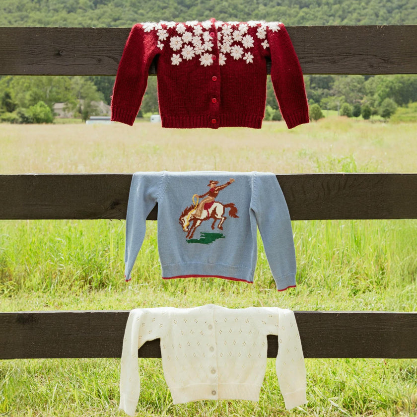 Girls Blossom Sweater - Pink Flower Embroidery