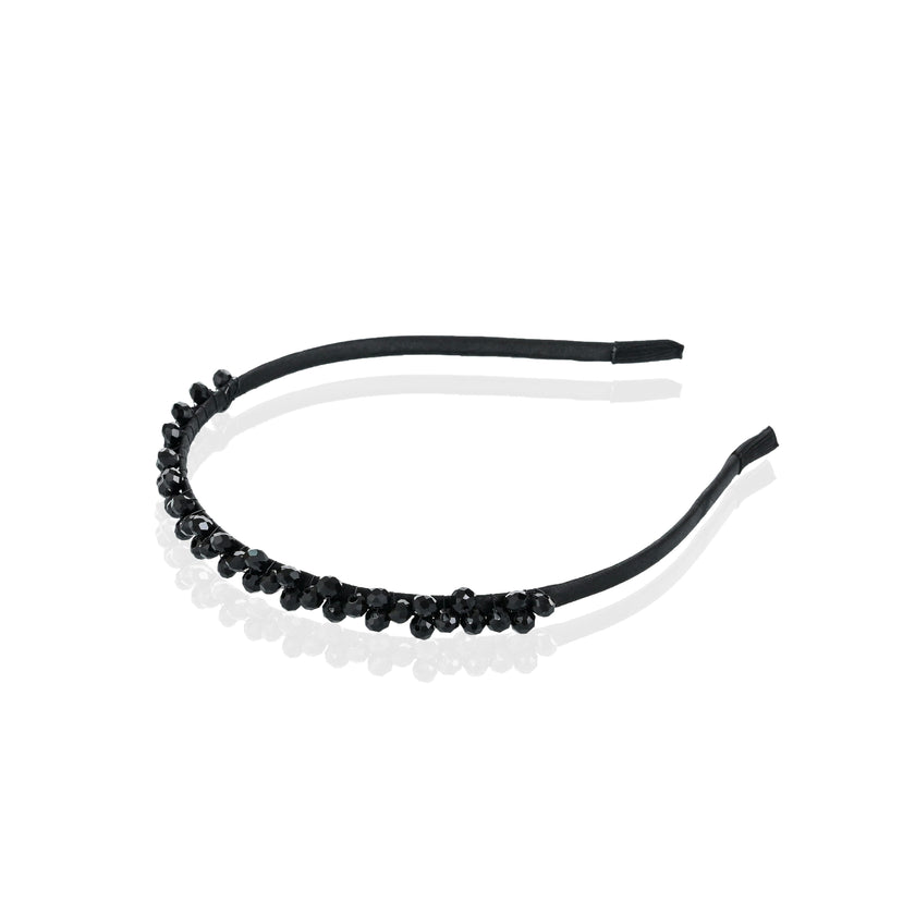 Black Beaded Edge Headband