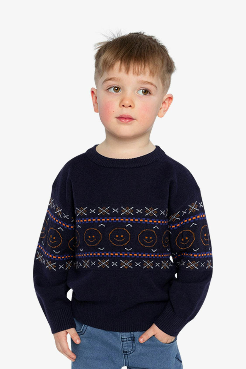 Jacquard Sweater Dark Blue