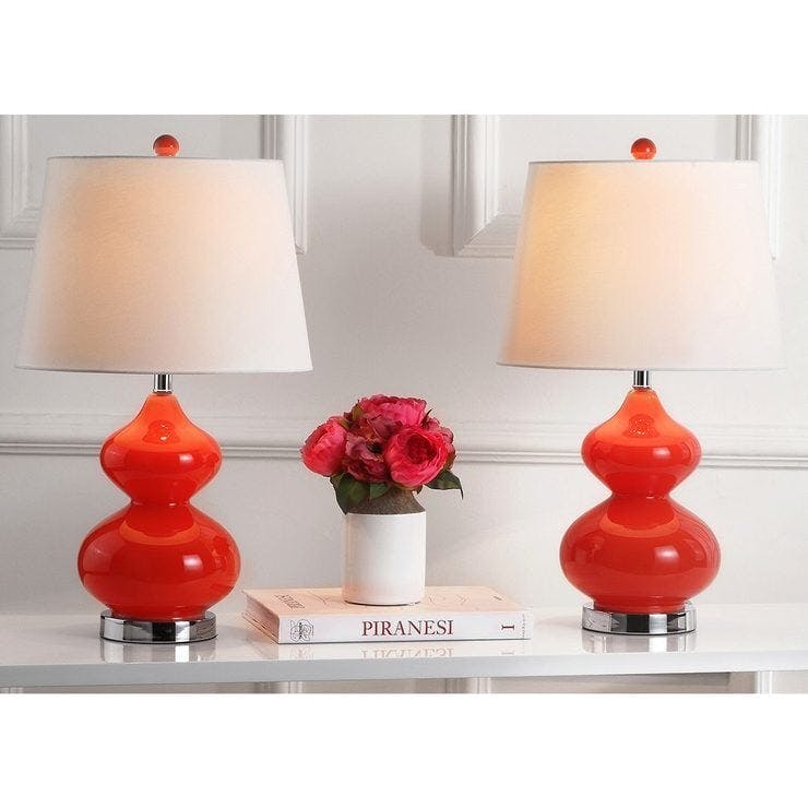 Set of 2 Eva Double Gourd Glass Lamps