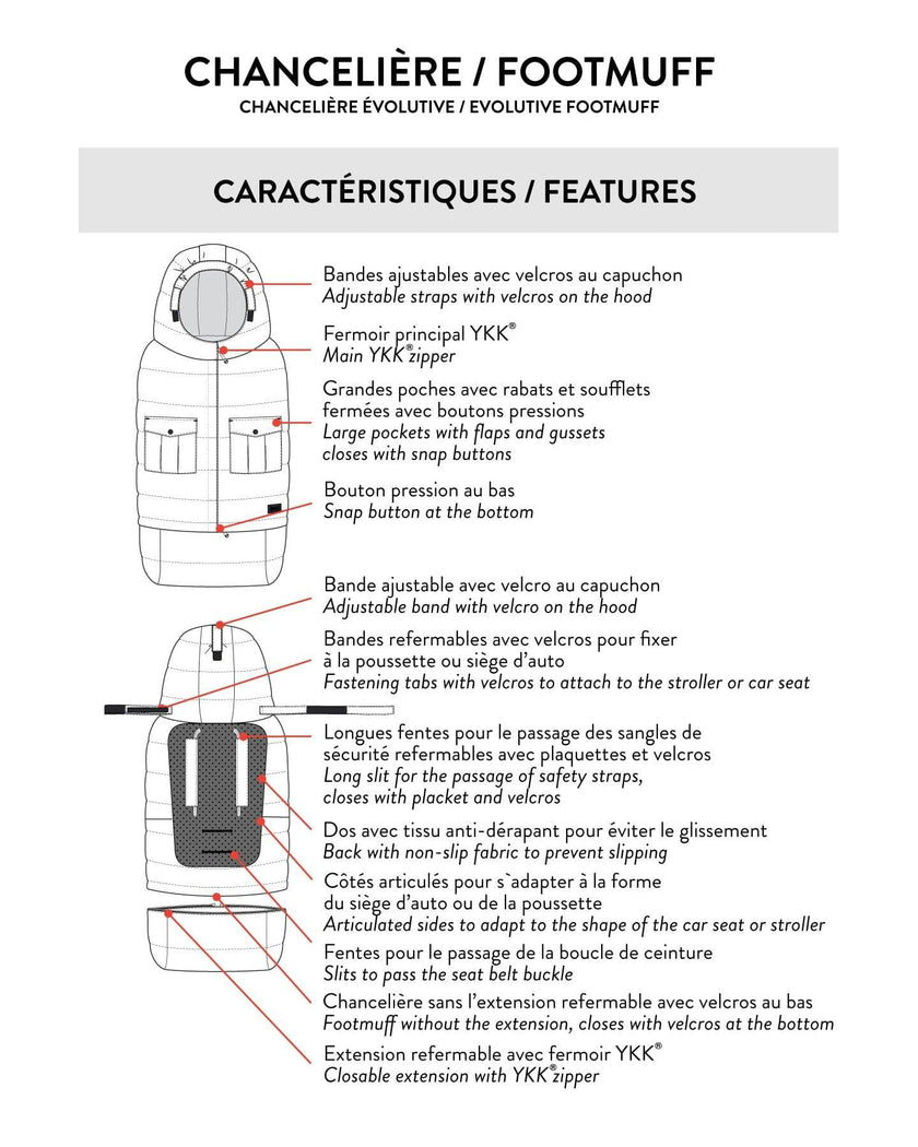 Evolutive Baby Footmuff Designed For Car Seat And Stroller Chanterelle