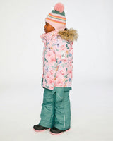 Two Piece Play Snowsuit Pink Vintage Floral Print