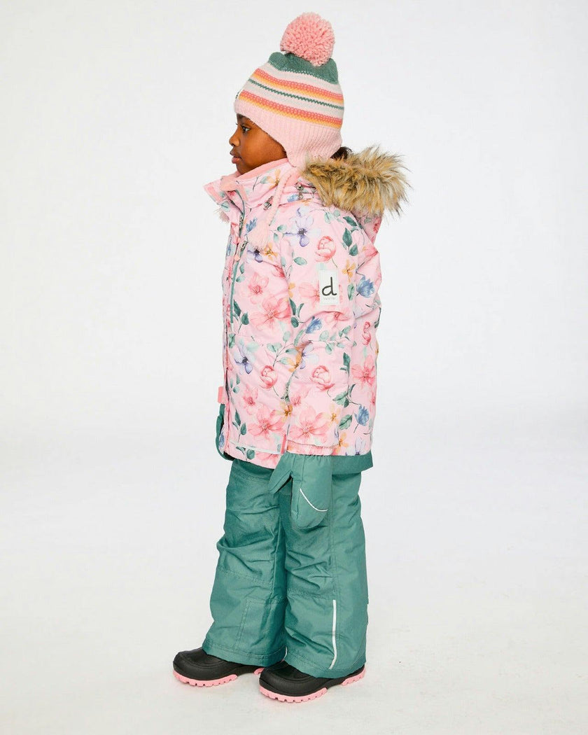 Two Piece Play Snowsuit Pink Vintage Floral Print