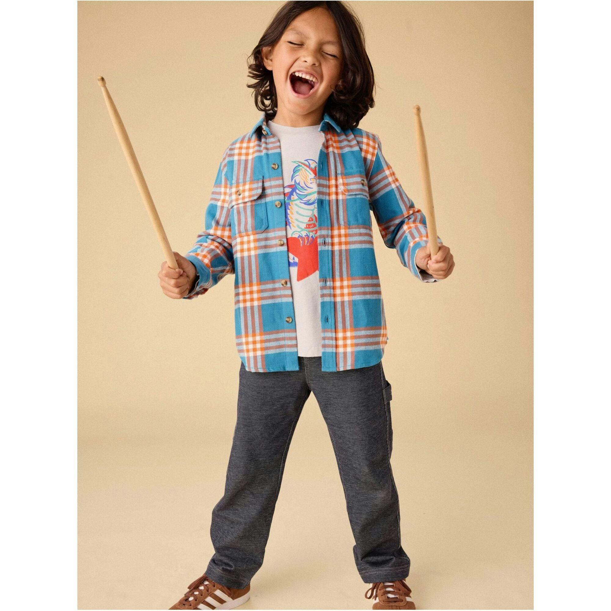 Denim-Like Carpenter Pants, Blue