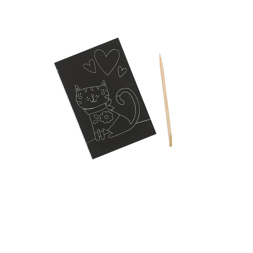 Scratch and Scribble Mini Scratch Art Kit - Cutie Cats - 6 Cards
