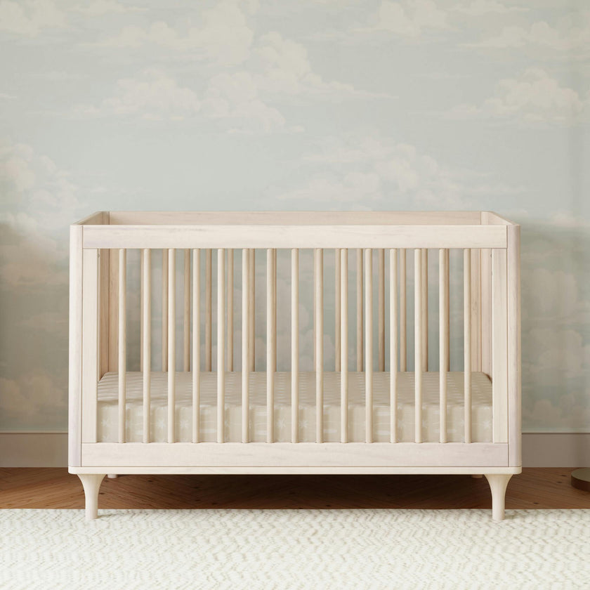 Lolly 3-in-1 Convertible Crib with Toddler Bed Conversion Kit in Washed Natural