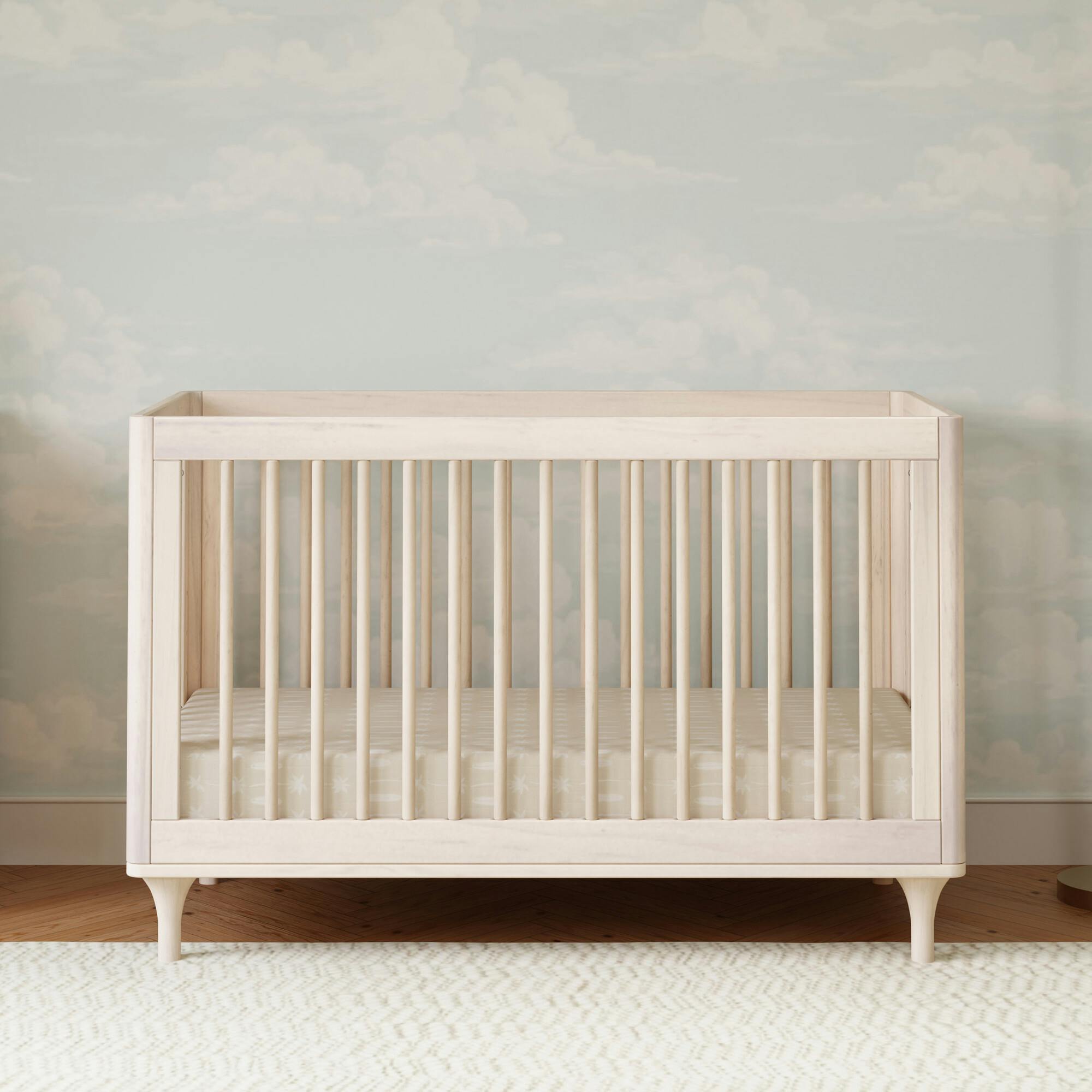 Lolly 3-in-1 Convertible Crib with Toddler Bed Conversion Kit in Washed Natural