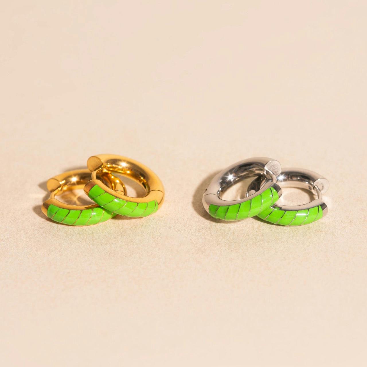 Neon Color Chunky Rounded Huggie Hoop Earrings