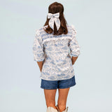 Women's Lizzie Shirt - Dallas Print (Blue)