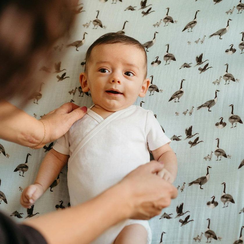 Goose Bamboo Crib Sheet