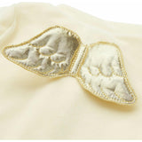 Velour Angel Wing™ Sleepsuit - Gold & Cream
