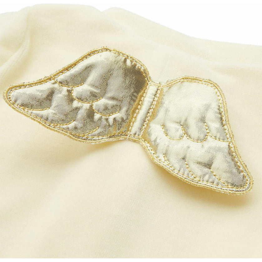 Velour Angel Wing™ Sleepsuit - Gold & Cream