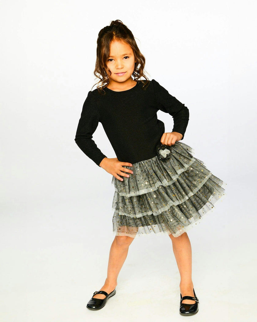 Glittering Mesh Skirt Party Dress