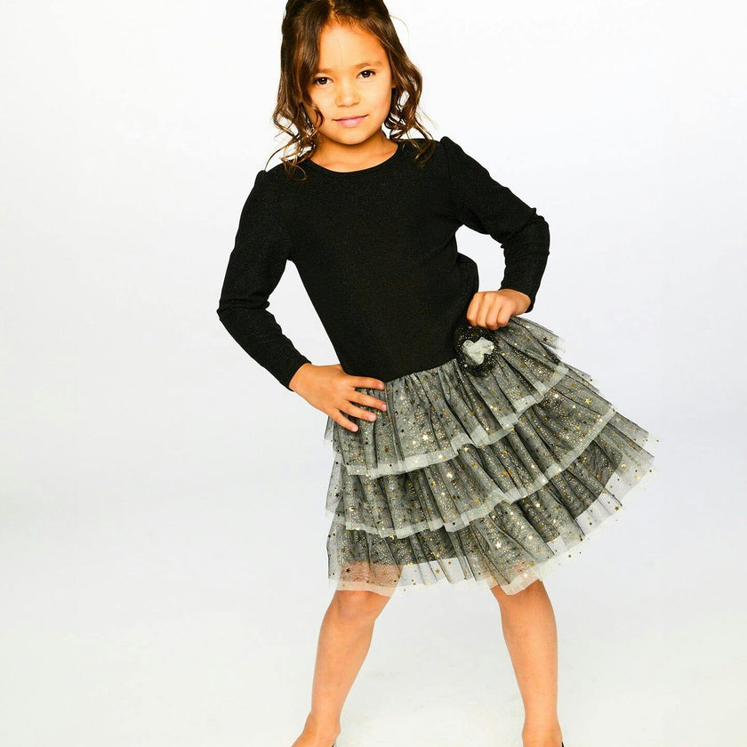 Glittering Mesh Skirt Party Dress