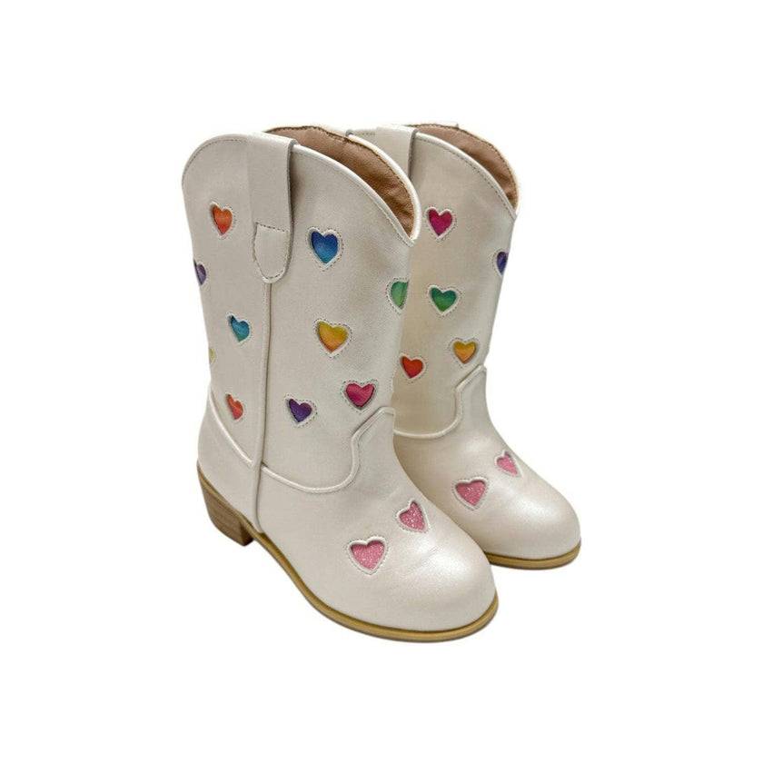 Pastel Ombre Hearts Cowgirl Boots
