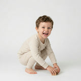 Oatmeal Stripe Bamboo Kids Pajama Set