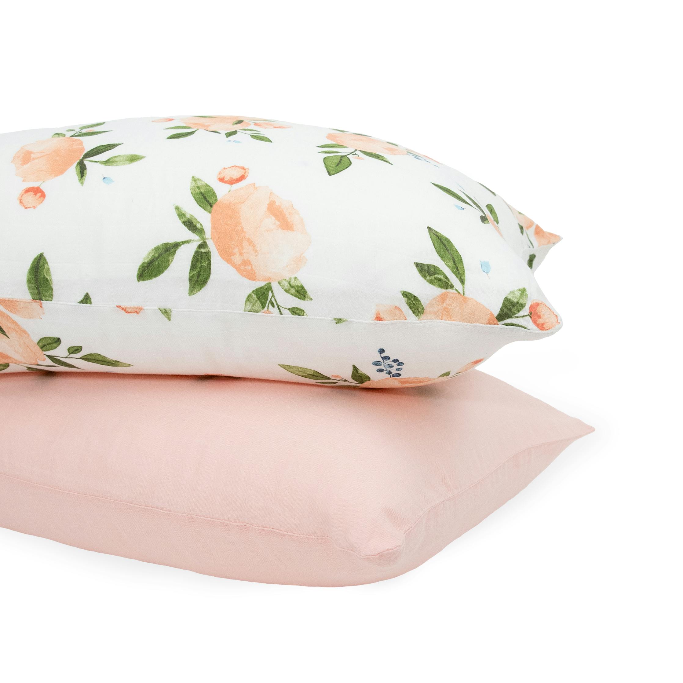 Cotton Muslin Pillowcase 2 Pack - Watercolor Roses Grande 2