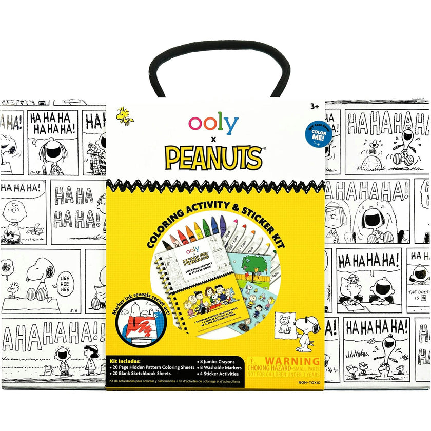 OOLY x Peanuts Coloring Activity & Sticker Kit - 8 Markers 8 Crayons