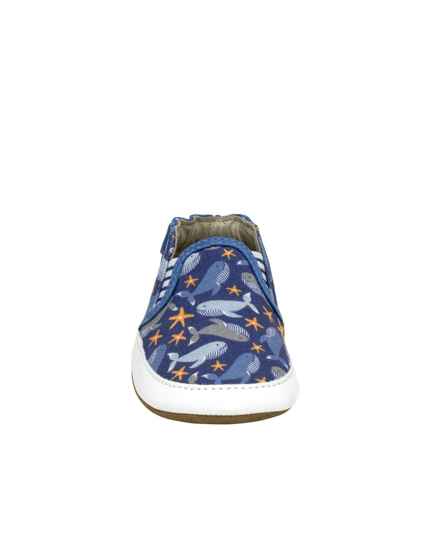 Whale Tale Soft Soles in Dark Blue