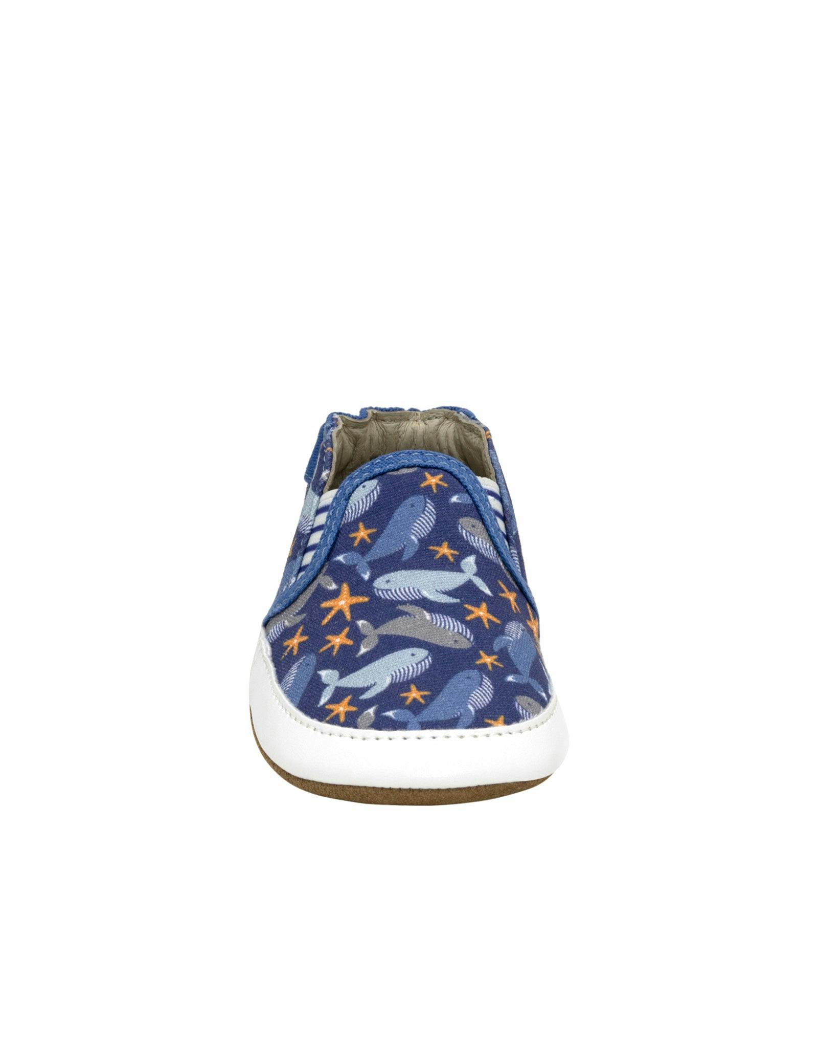 Whale Tale Soft Soles in Dark Blue