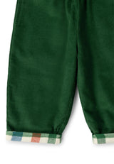 Olive Check Reversible Pull On Trousers, Green