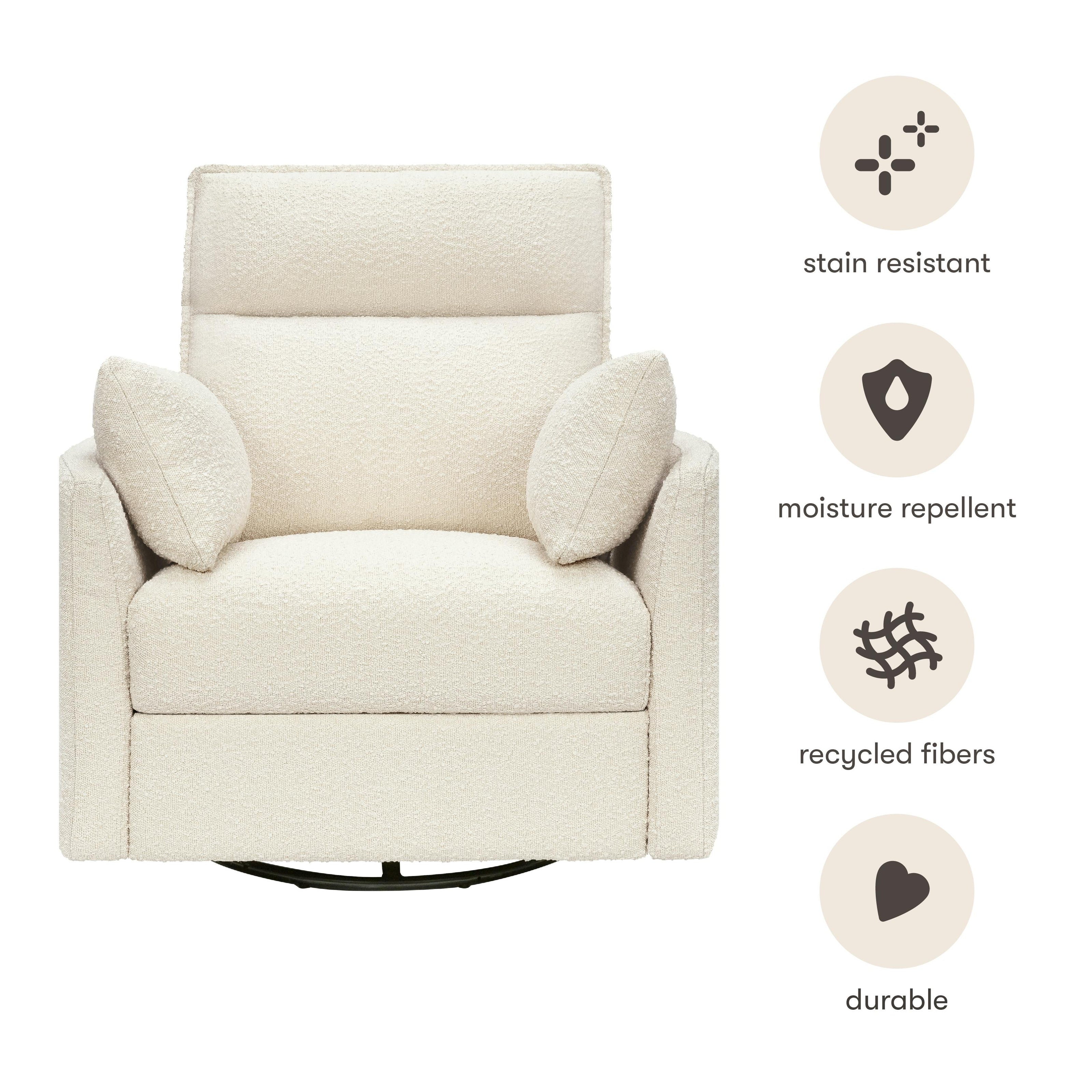Nori Glider Recliner w/ Electronic Control and USB in Performance Ivory Boucle