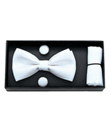 White Crosshatched Bowtie Set