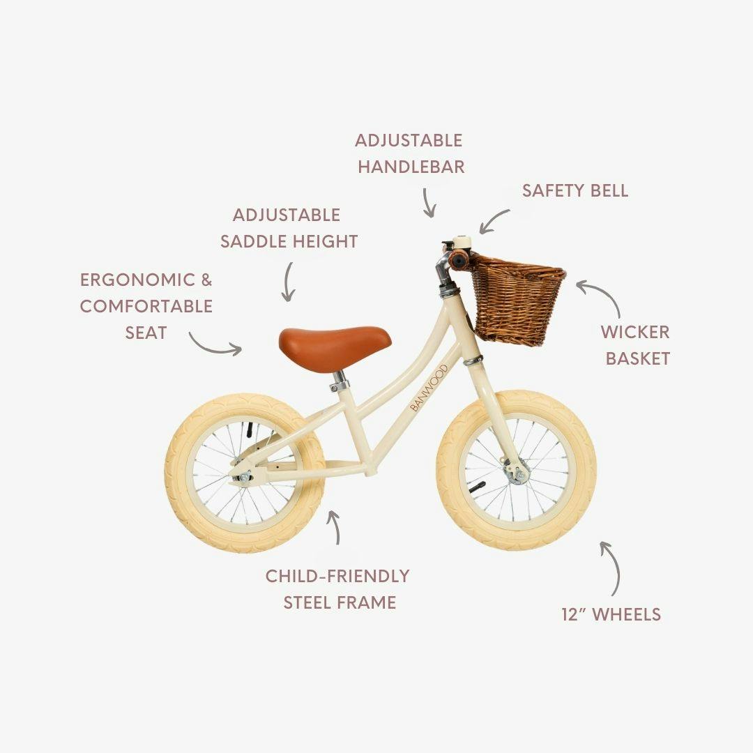 BANWOOD BALANCE BIKE FIRST GO VINTAGE - CREAM