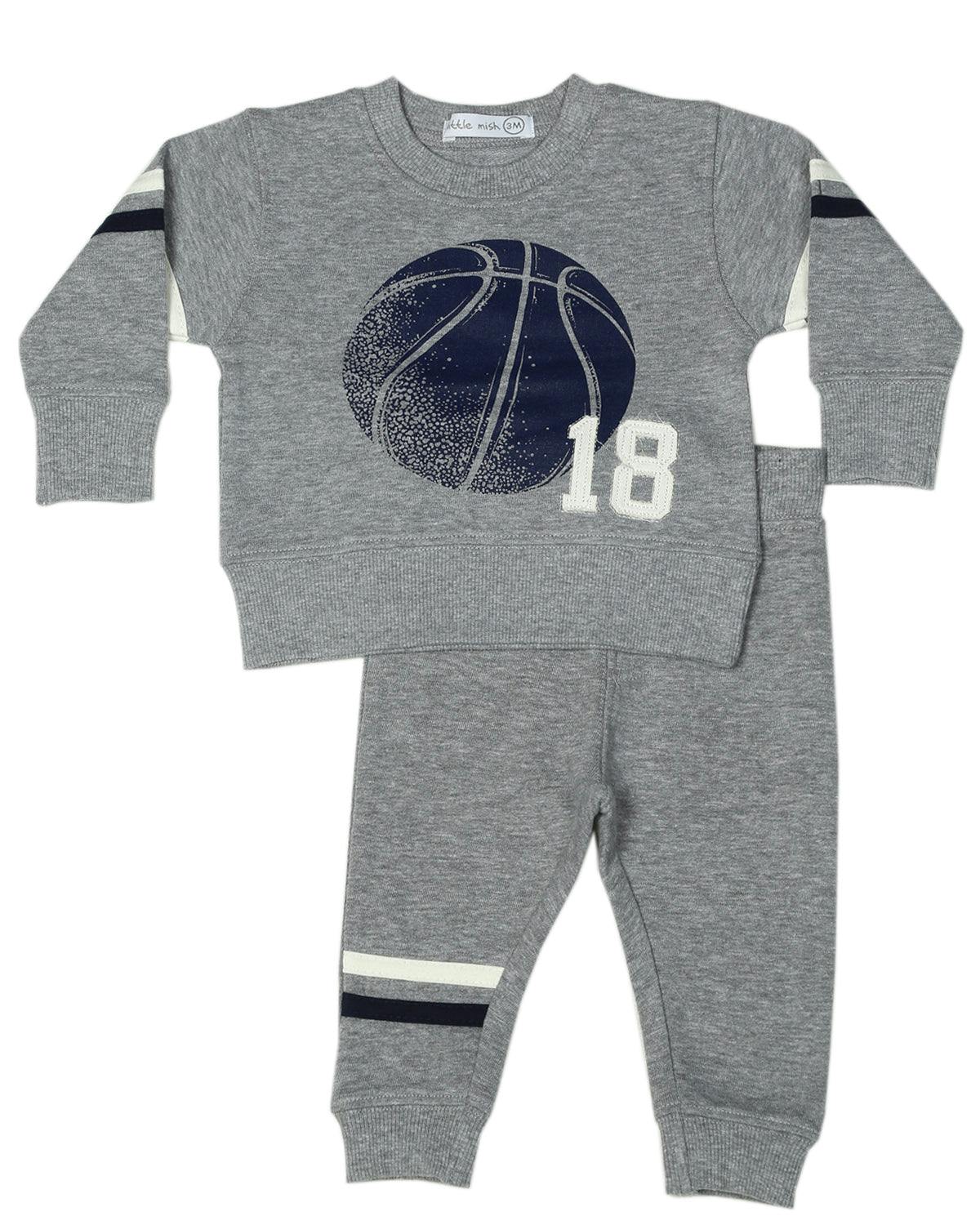 Toddler Varsity Basketball Sweat Set - Heather
